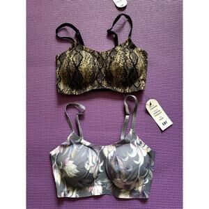 2 EBY Bras: Willow Support Bra & Python Bralette Size S Small NEW
